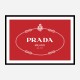 Prada Logo Red and White Wall Art