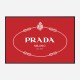 Prada Logo Red and White Wall Art