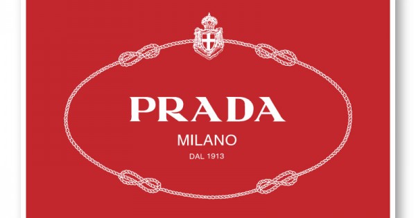 Prada Logo Red and White Wall Art