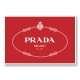 Prada Logo Red and White Wall Art