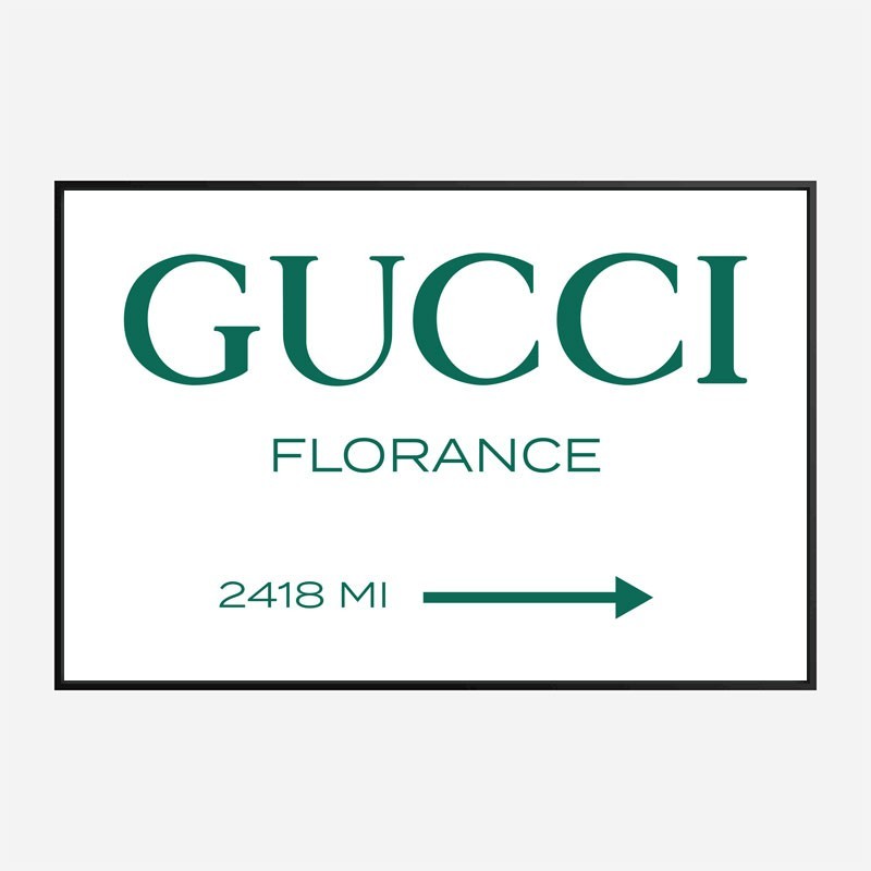 Gucci Green Sign Wall Art Gucci Green Sign Wall Art