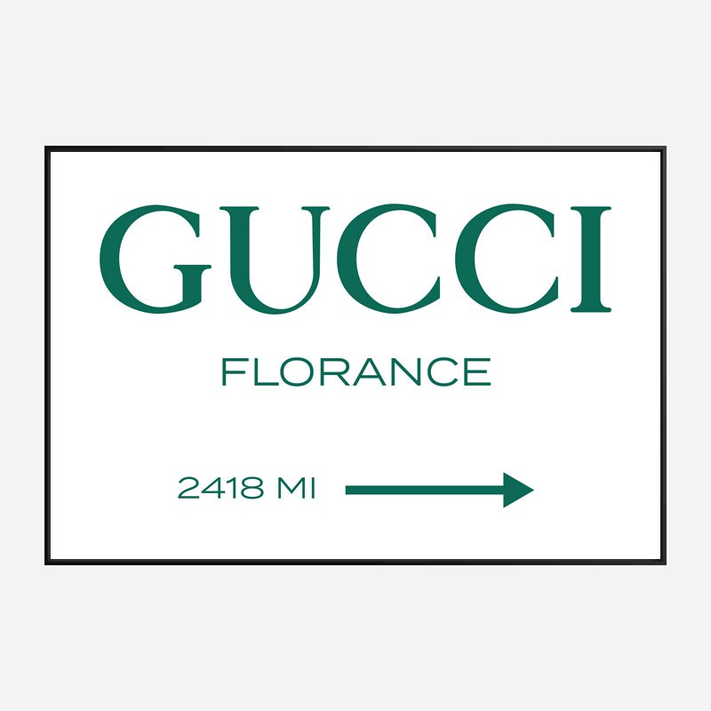 Gucci Green Sign Wall Art Gucci Green Sign Wall Art