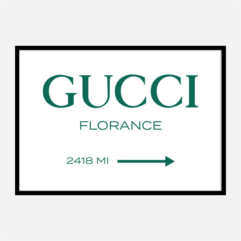 Gucci Green Sign Wall Art Gucci Green Sign Wall Art