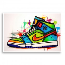 Air Jordon Sneakers Graffiti Style 2 Wall Art