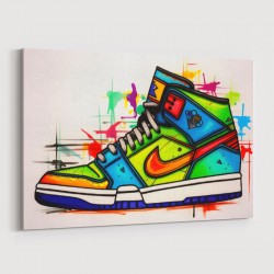 Air Jordon Sneakers Graffiti Style 2 Wall Art