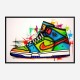 Air Jordon Sneakers Graffiti Style 2 Wall Art