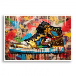 Air Jordon Sneakers Graffiti Style 3 Wall Art