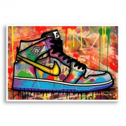 Air Jordon Sneakers Graffiti Style 5 Wall Art