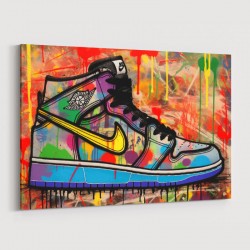 Air Jordon Sneakers Graffiti Style 5 Wall Art