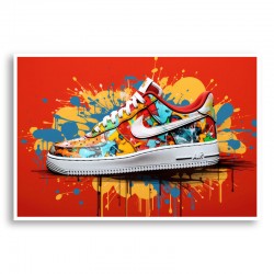 Air Force 1 Sneakers Graffiti Style Wall Art