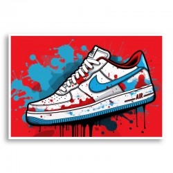 Air Force 1 Sneakers Graffiti Style 2 Wall Art