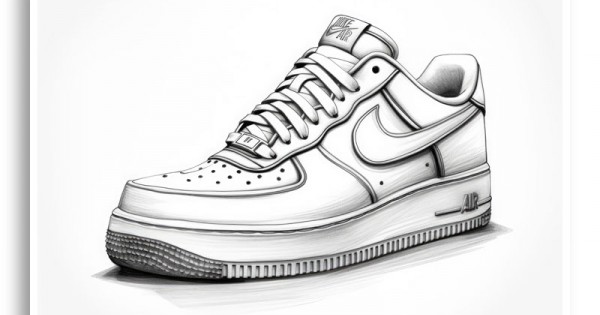 Air Force 1 Sneakers Graffiti Style 3 Wall Art