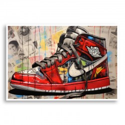 Air Jordon Sneakers Graffiti Style 9 Wall Art