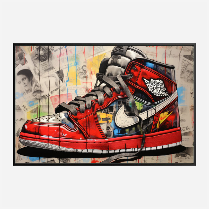 Air Jordon Sneakers Graffiti Style 9 Wall Art