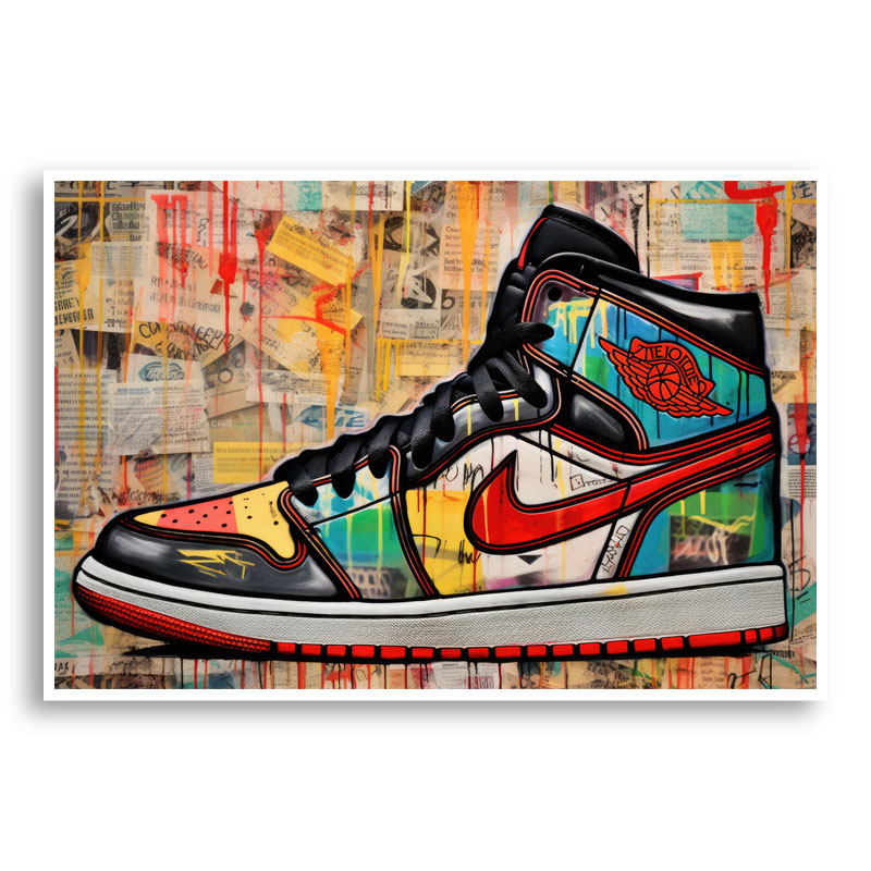 Air Jordon Sneakers Graffiti Style 10 Wall Art