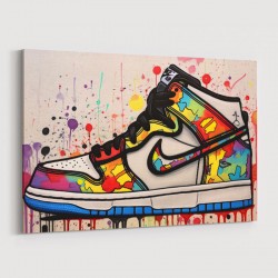 Air Jordon Sneakers Graffiti Style Wall Art