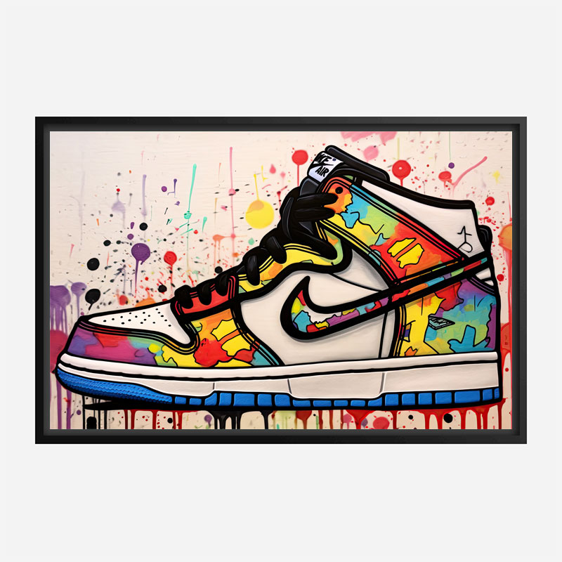 Air Jordon Sneakers Graffiti Style Wall Art