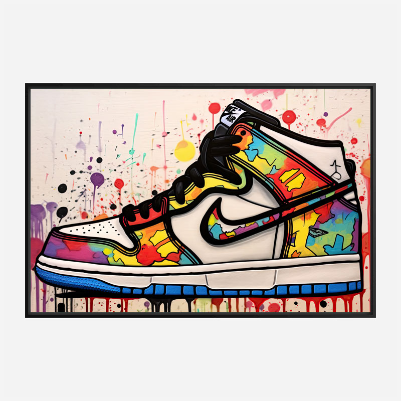 Air Jordon Sneakers Graffiti Style Wall Art