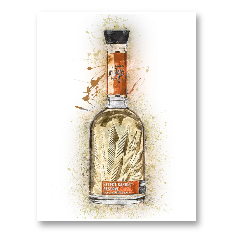 Milagro Select Reposado Tequila Abstract Art Print