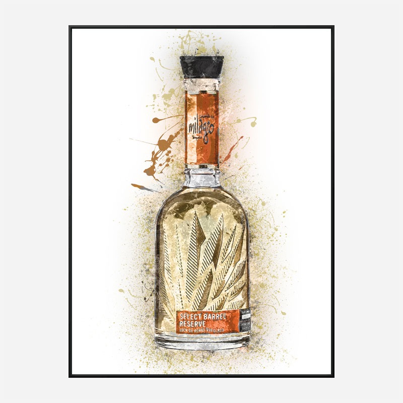 Milagro Select Reposado Tequila Abstract Art Print