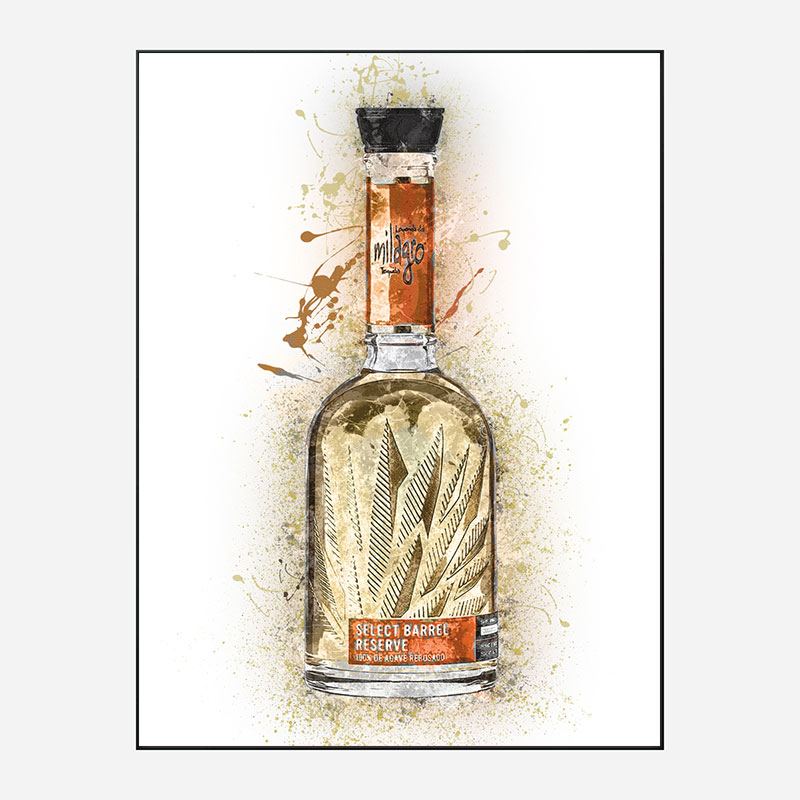 Milagro Select Reposado Tequila Abstract Art Print