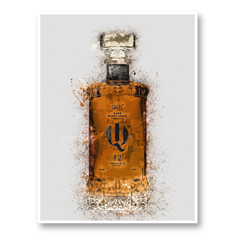 Qui Platinum Extra Tequila Abstract Art Print