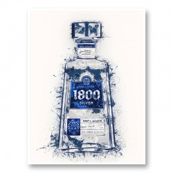 1800 Silver Tequila Abstract Art Print