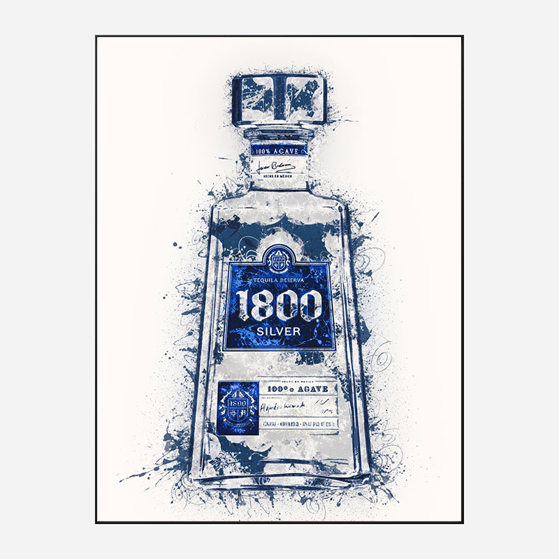 1800 Silver Tequila Abstract Art Print