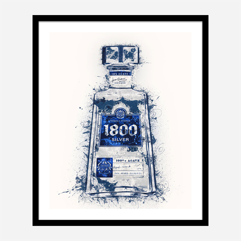 1800 Silver Tequila Abstract Art Print