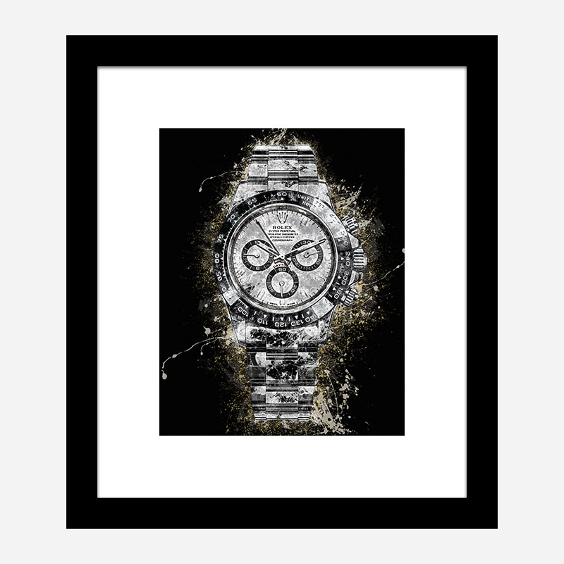 Rolex Daytona Watch Splatter Art Print