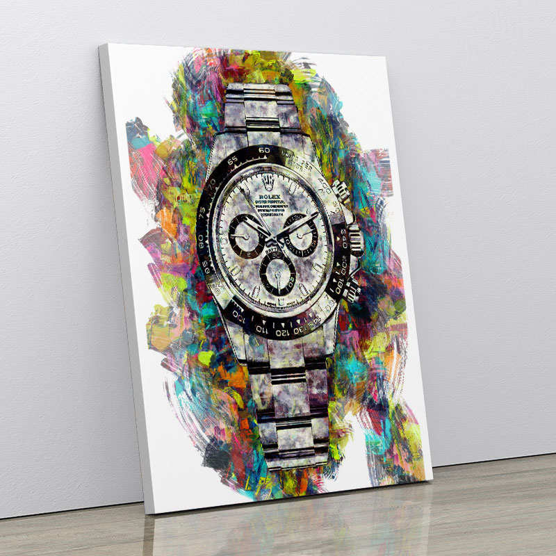 Rolex Daytona Acrylic Brush Art Print