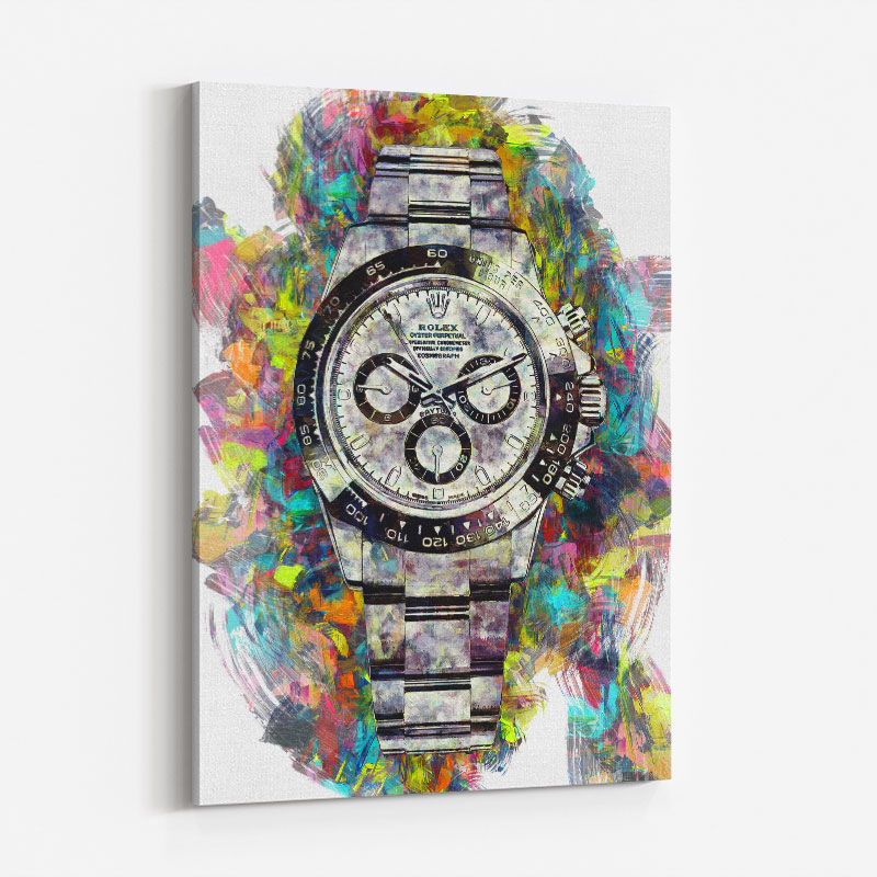 Rolex Daytona Acrylic Brush Art Print