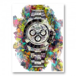 Rolex Daytona Acrylic Brush Art Print