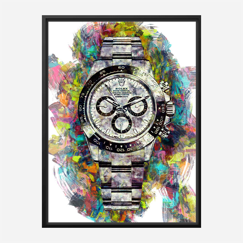 Rolex Daytona Acrylic Brush Art Print