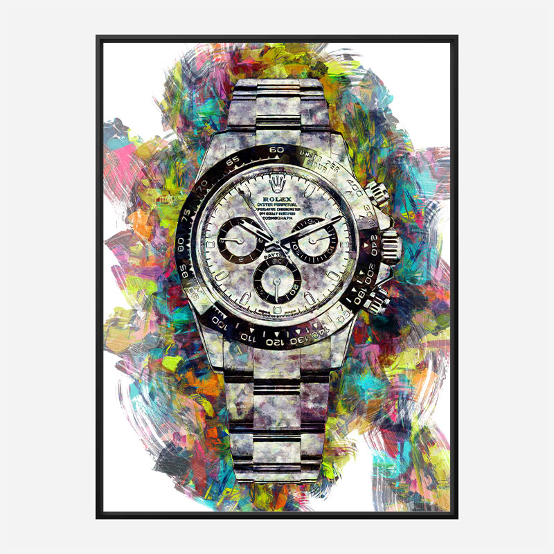 Rolex Daytona Acrylic Brush Art Print