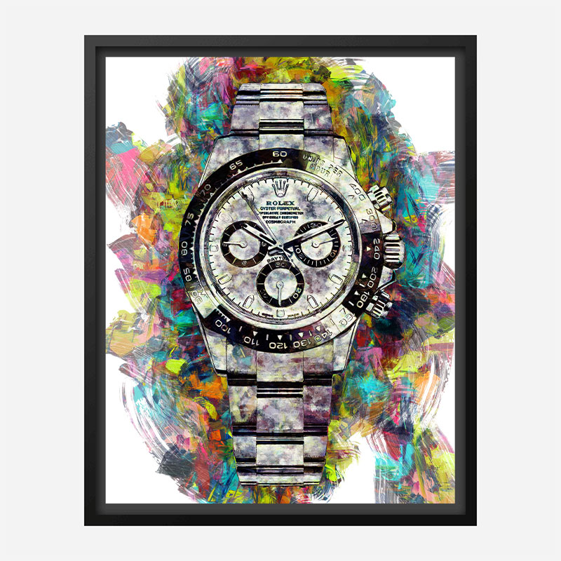 Rolex Daytona Acrylic Brush Art Print