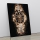 Patek Nautilus Gold On Black Abstract Art Print