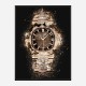 Patek Nautilus Gold On Black Abstract Art Print