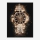 Patek Nautilus Gold On Black Abstract Art Print