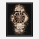 Patek Nautilus Gold On Black Abstract Art Print