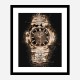 Patek Nautilus Gold On Black Abstract Art Print