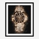 Patek Nautilus Gold On Black Abstract Art Print