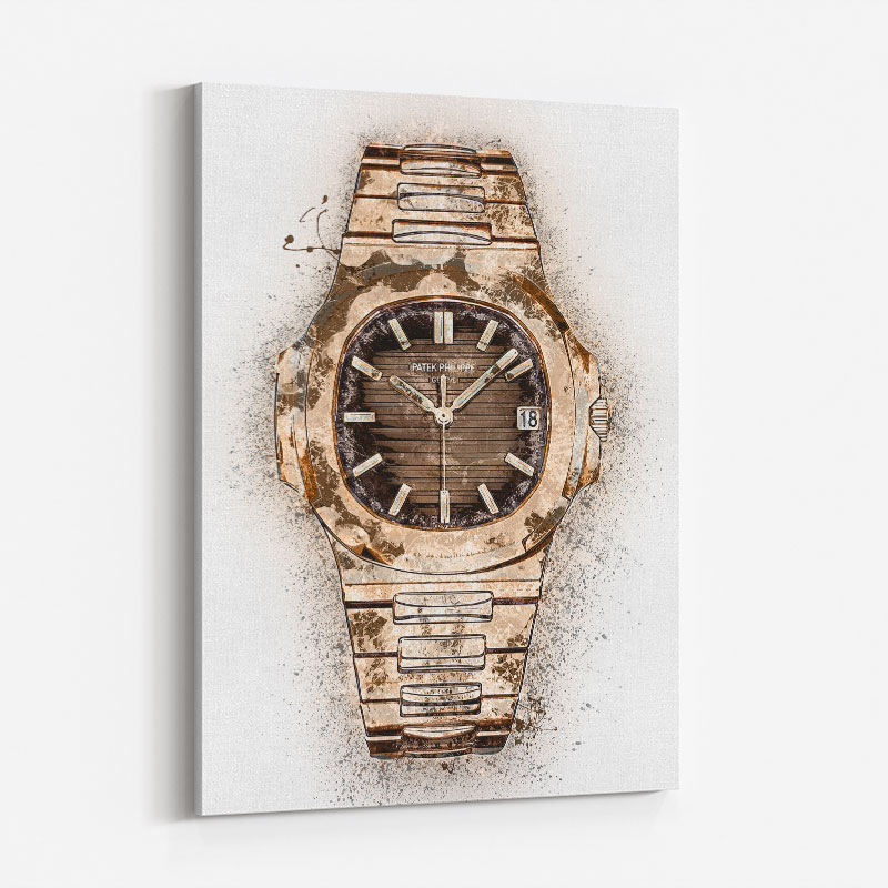 Patek Nautilus Gold Abstract Art Print