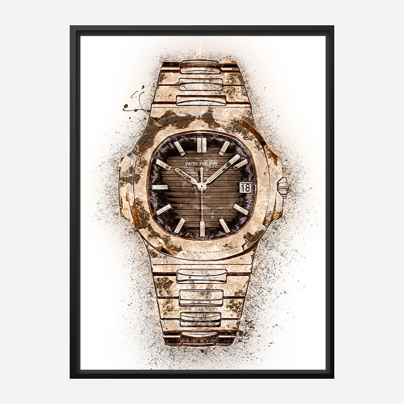 Patek Nautilus Gold Abstract Art Print