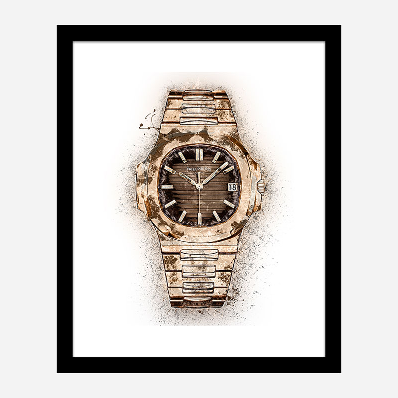 Patek Nautilus Gold Abstract Art Print