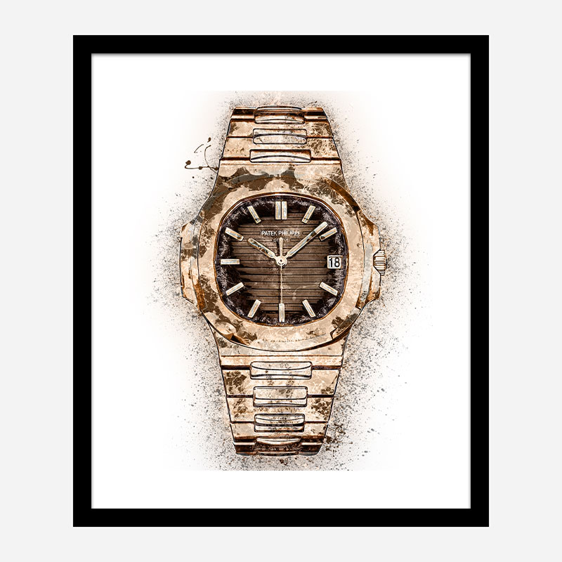 Patek Nautilus Gold Abstract Art Print