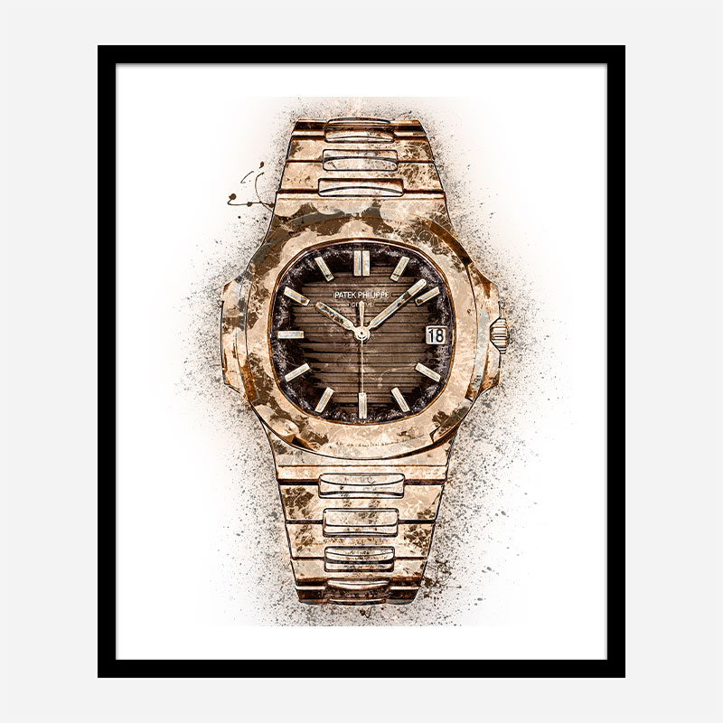 Patek Nautilus Gold Abstract Art Print