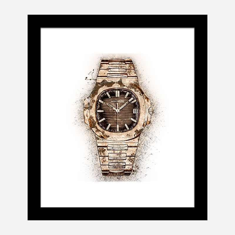 Patek Nautilus Gold Abstract Art Print