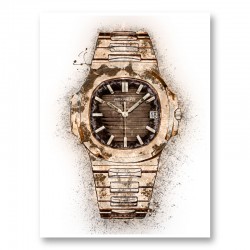 Patek Nautilus Gold Abstract Art Print