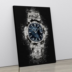 Patek Nautilus On Black Abstract Art Print